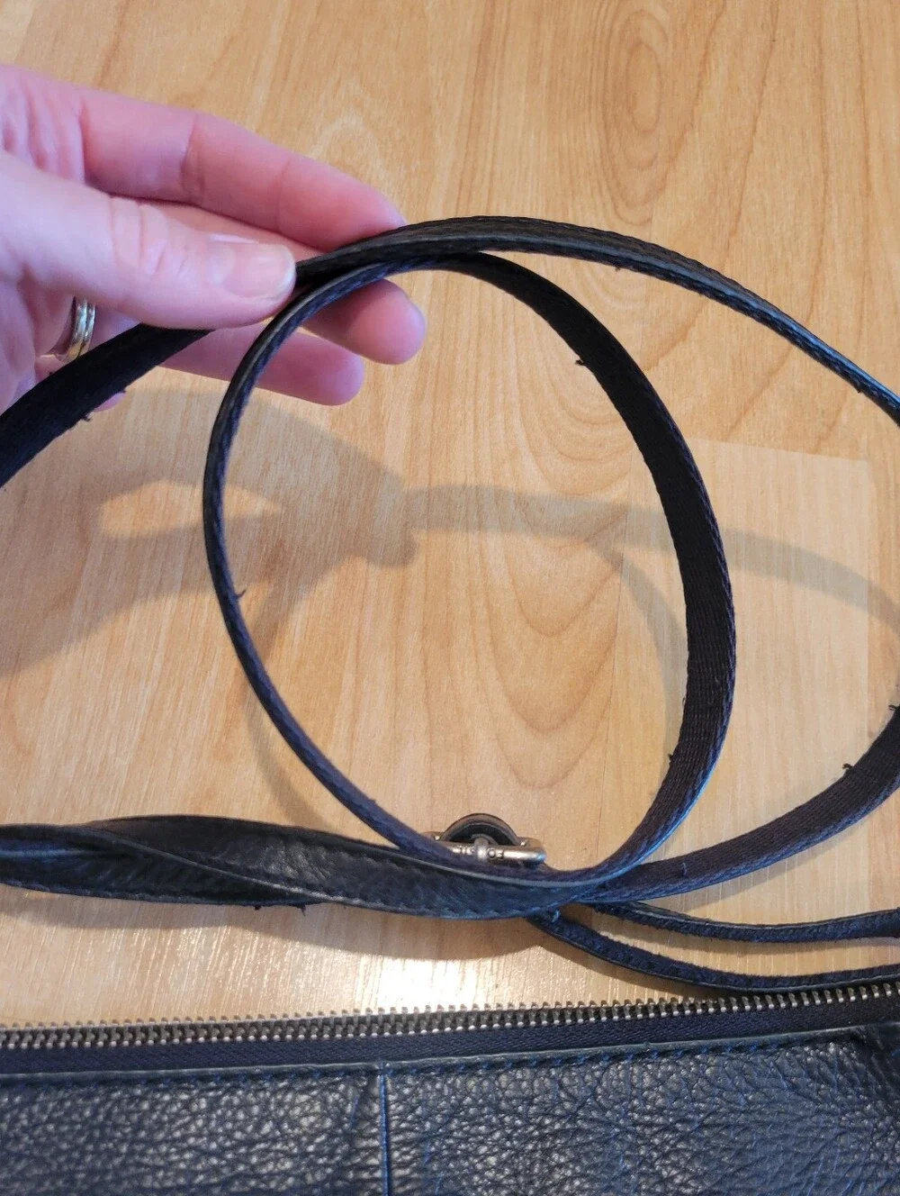 Fossil Dawson Crossbody Black Pebbled Leather Shoulder Bag Cowhide